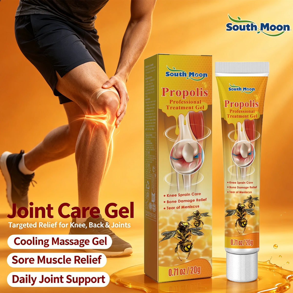 Propolis Joint Care Gel and Muscle Massage Cream for Active Daily Joint Support
