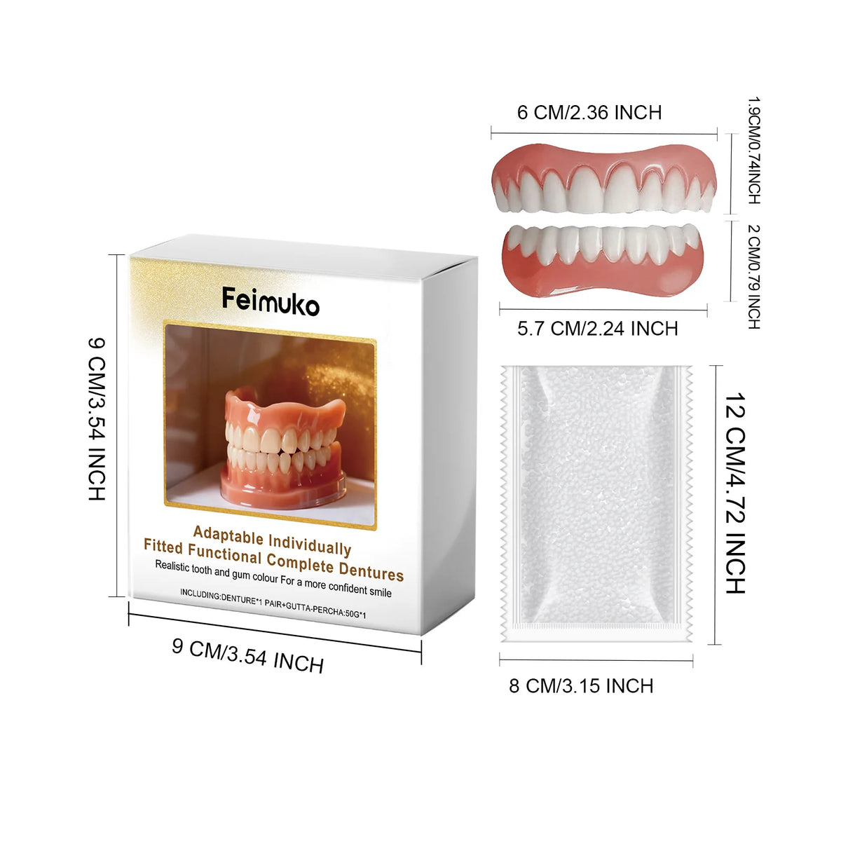 Denture Decoration Set and Fake Teeth Liners for Instant Smile Makeover at Home