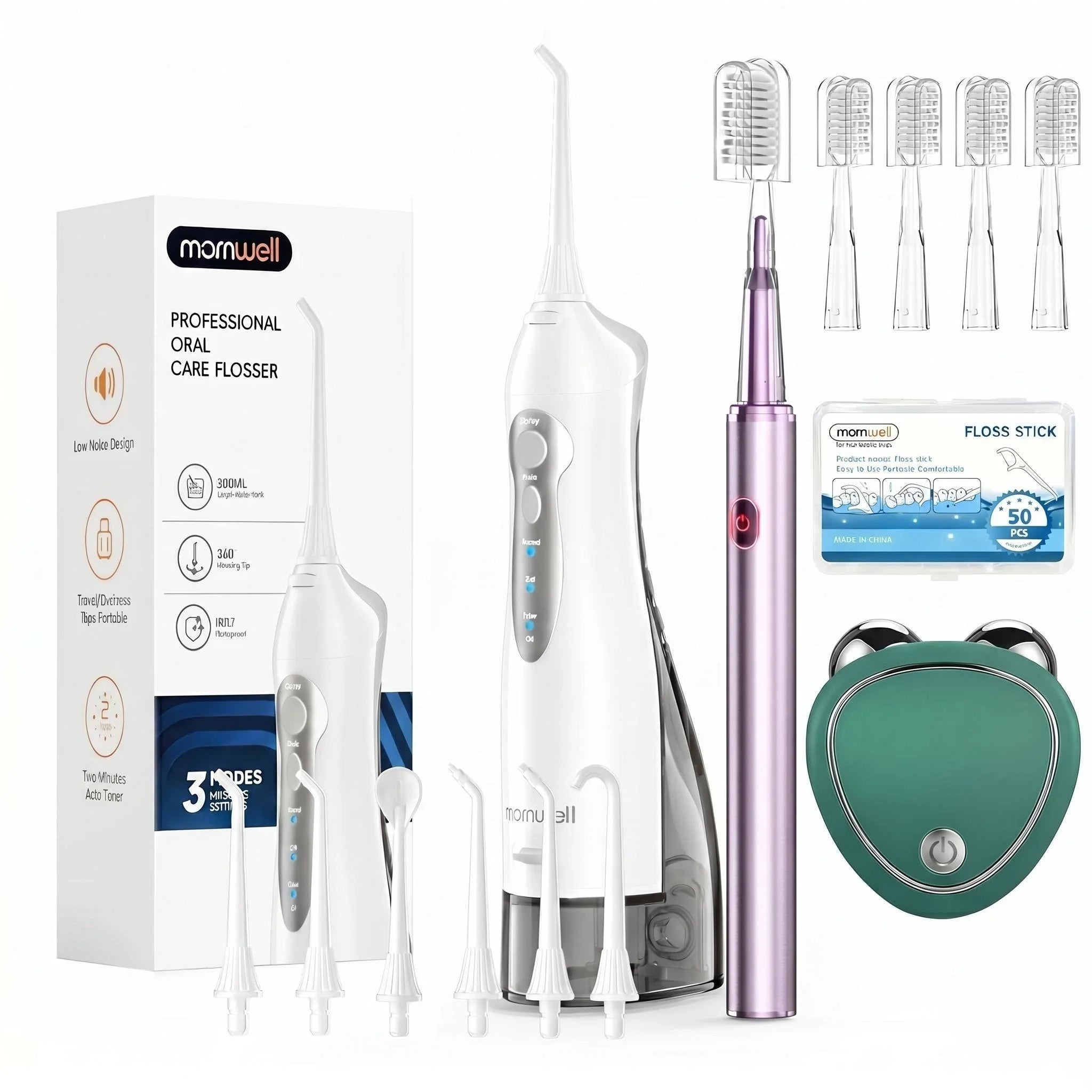 Professional Oral Care Kit and Portable Water Flosser for Daily Teeth Cleaning - 32