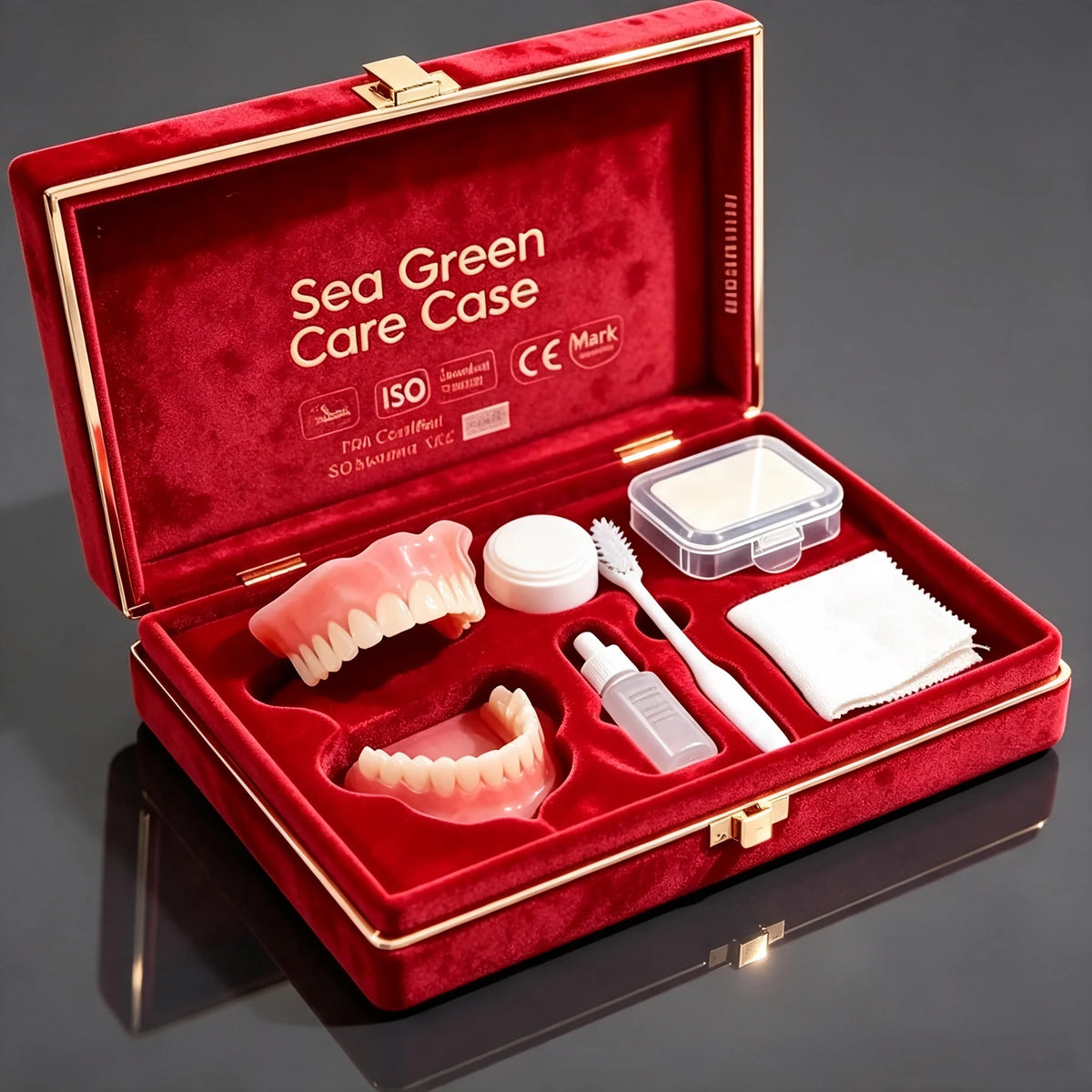Full Mouth Denture Set and False Teeth Kit for Daily Oral Care and Hygiene
