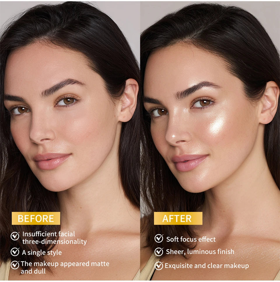 Baked Face Highlighter and Illuminator Powder for a Natural Radiant Glow - 11