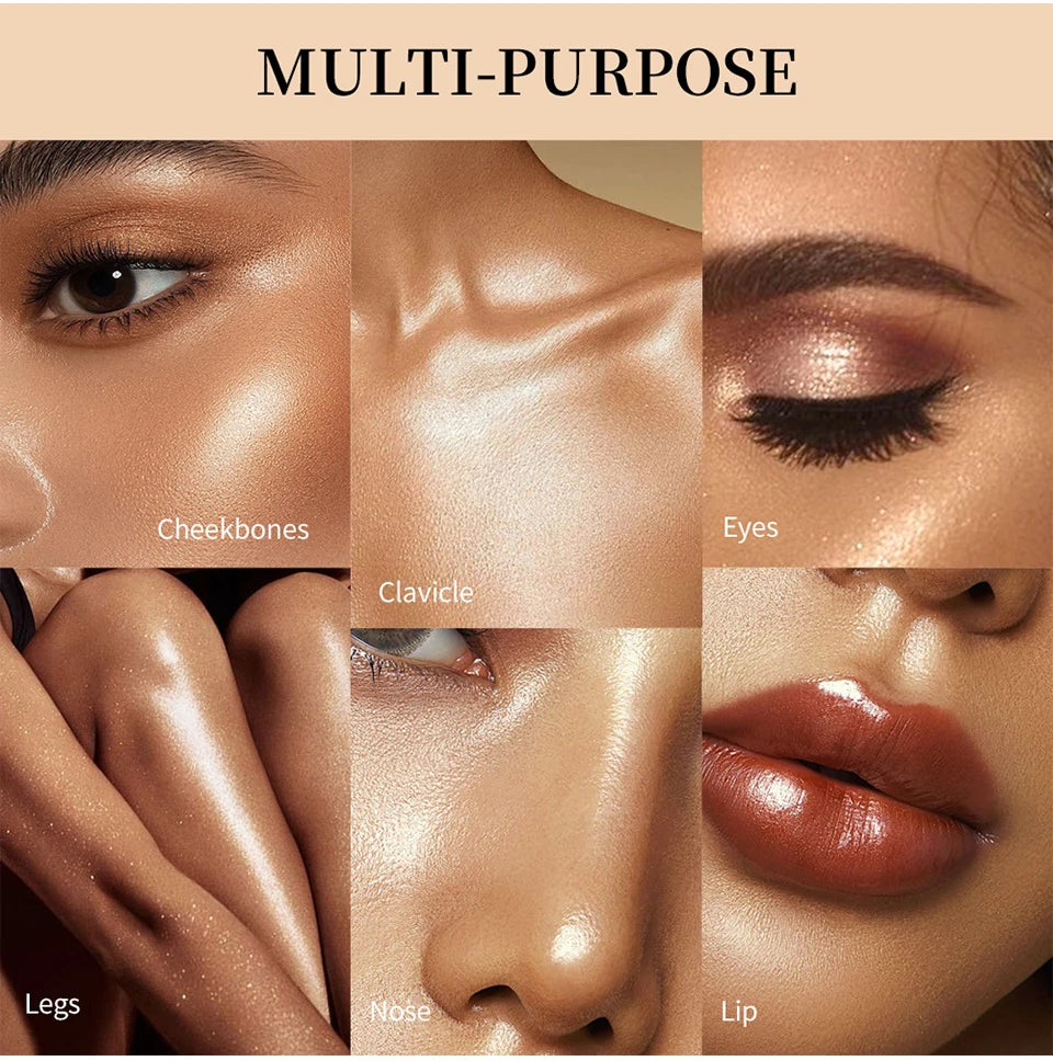 Silken Touch Highlighter and Shimmer Makeup Powder for Radiant Glowing Skin - 12