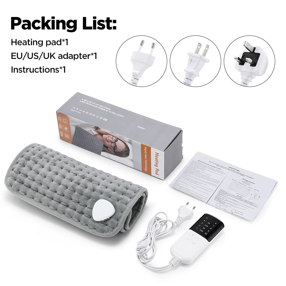 Electric Heating Pad and Thermal Warming Mat for Home and Office Pain Relief