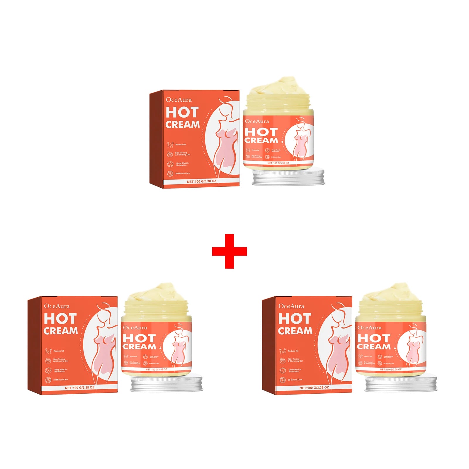 Hot Cream and Cellulite Massage Gel for Body Slimming and Skin Tightening - 12
