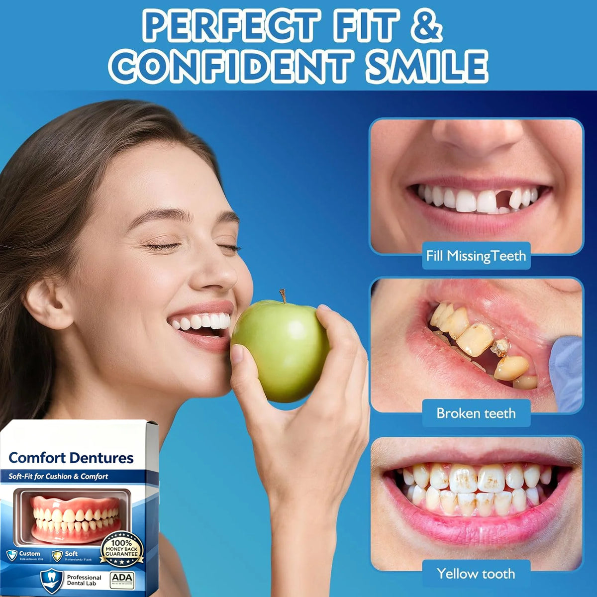 Natural Dentures and Cosmetic Fake Teeth for Instant Confidence and Daily Smile