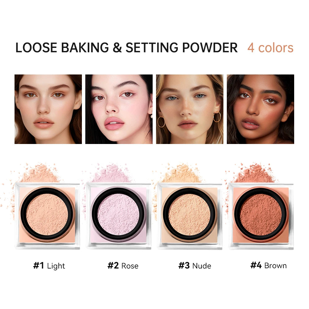 Matte Loose Baking Powder and Finishing Dust for Daily Makeup Oil Control