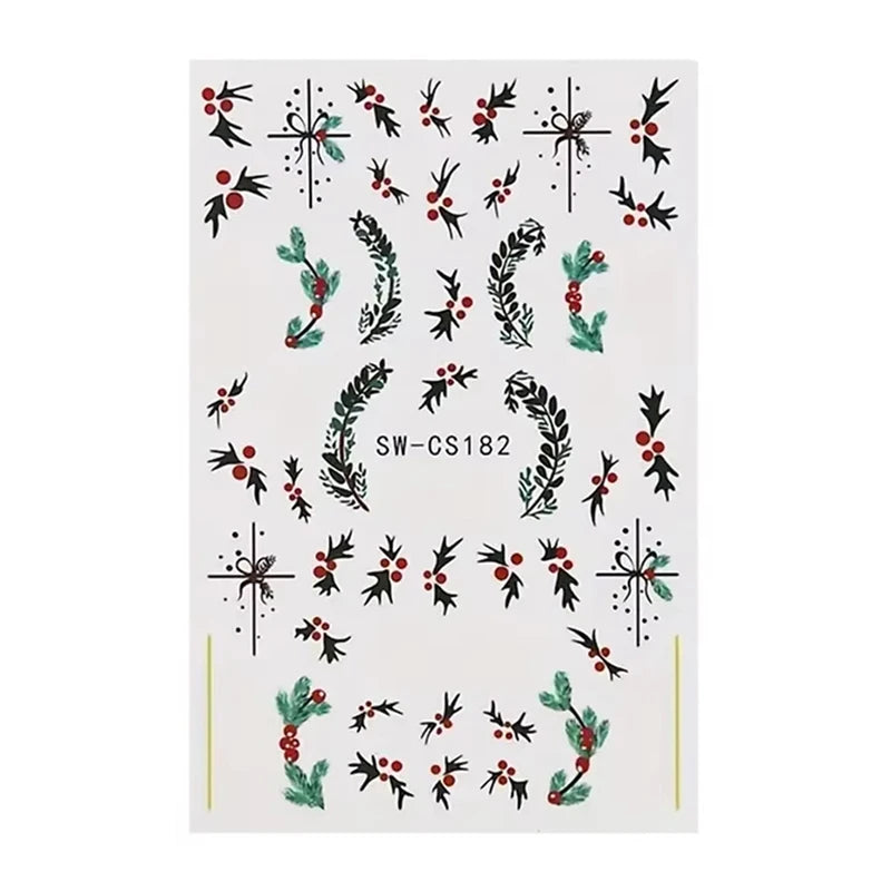 Santa Claus Nail Stickers and Christmas Decals for Winter Holiday Manicure Designs - 12