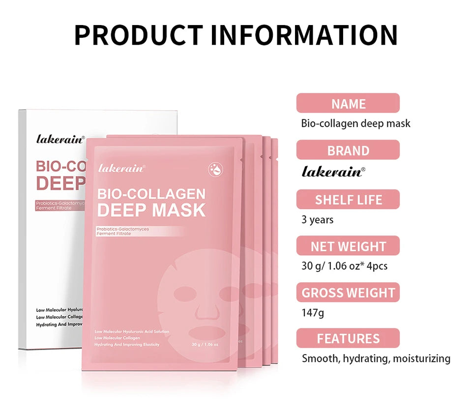 Collagen Deep Face Mask and Hydrating Overnight Sheet for Radiant Skin Care