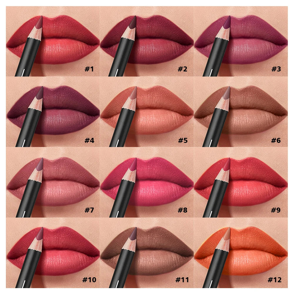Lip Liner Pencil Set and Matte Contour Makeup for Precise Defined Long Lasting Lips - 3