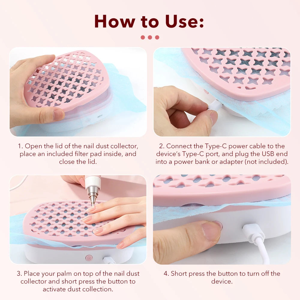 Nail Dust Collector and Manicure Suction Machine for Home Salon Nail Care