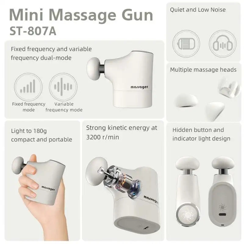 Mini Massage Gun and Percussion Muscle Massager for Post Workout Recovery at Home