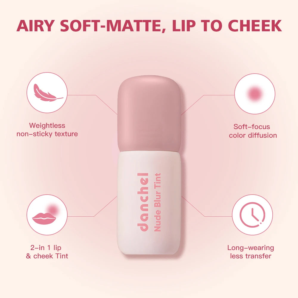 Nude Blurring Lip Tint and Velvet Cheek Blush for a natural everyday look