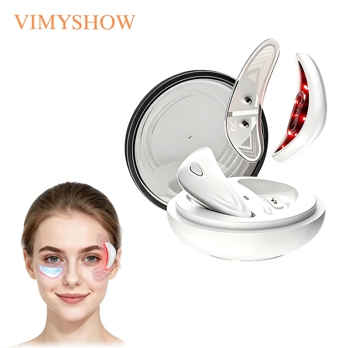 Red Light Eye Massager and Microcurrent Skincare Device for Dark Circles