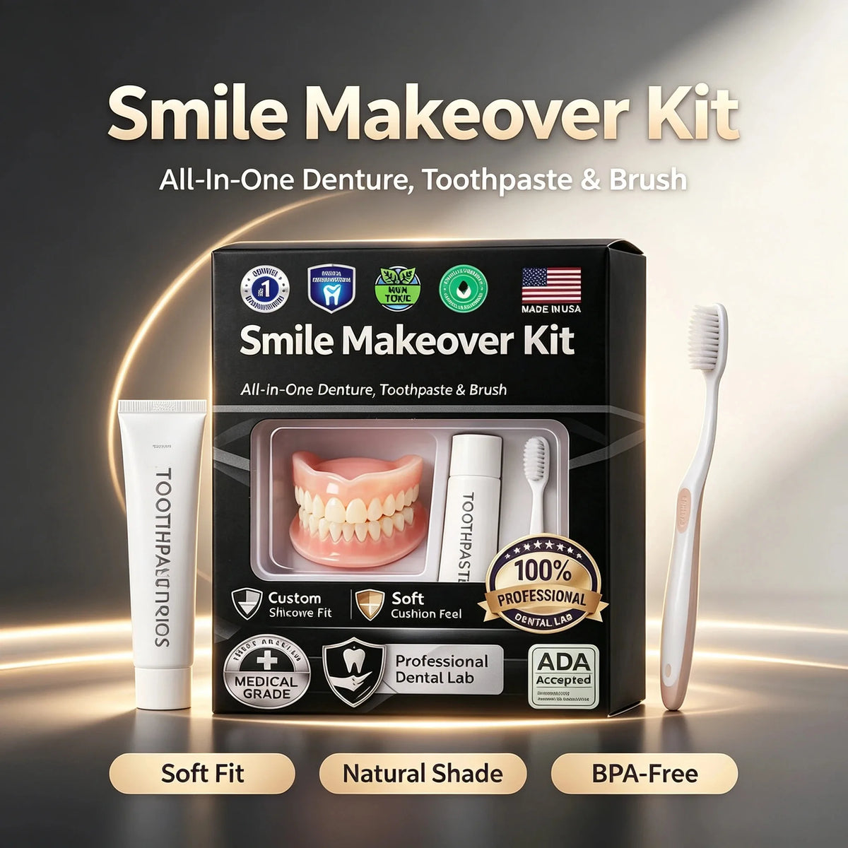 Moldable Silicone False Teeth and Instant Smile Veneers for Daily Cosmetic Use