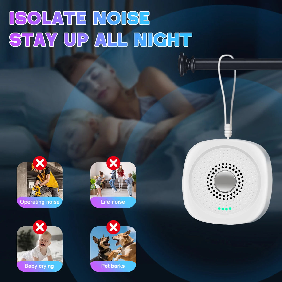Portable Sleep Aid Device and White Noise Sound Machine for Babies and Adults