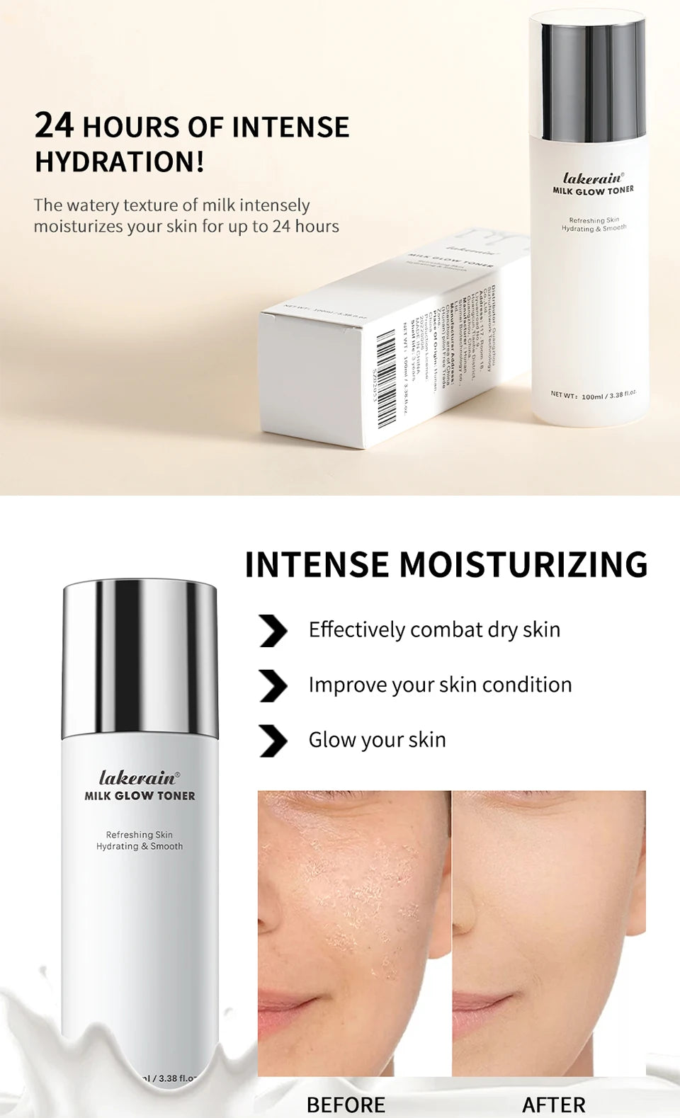 Milk Glow Toner and Hydrating Face Essence for Daily Skin Brightening Routine - 10