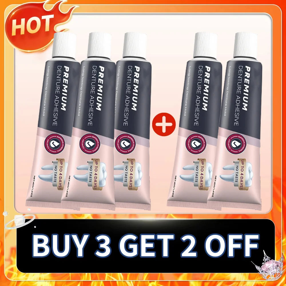 Denture Adhesive and Dental Care Gel for Secure All Day Denture Stability