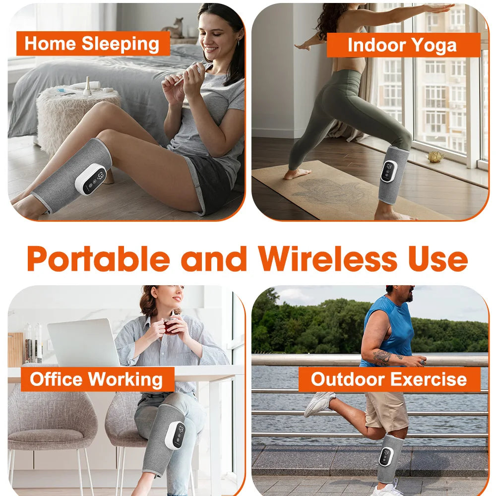 Wireless Calf Massager and Leg Compression Wrap for Recovery and Circulation