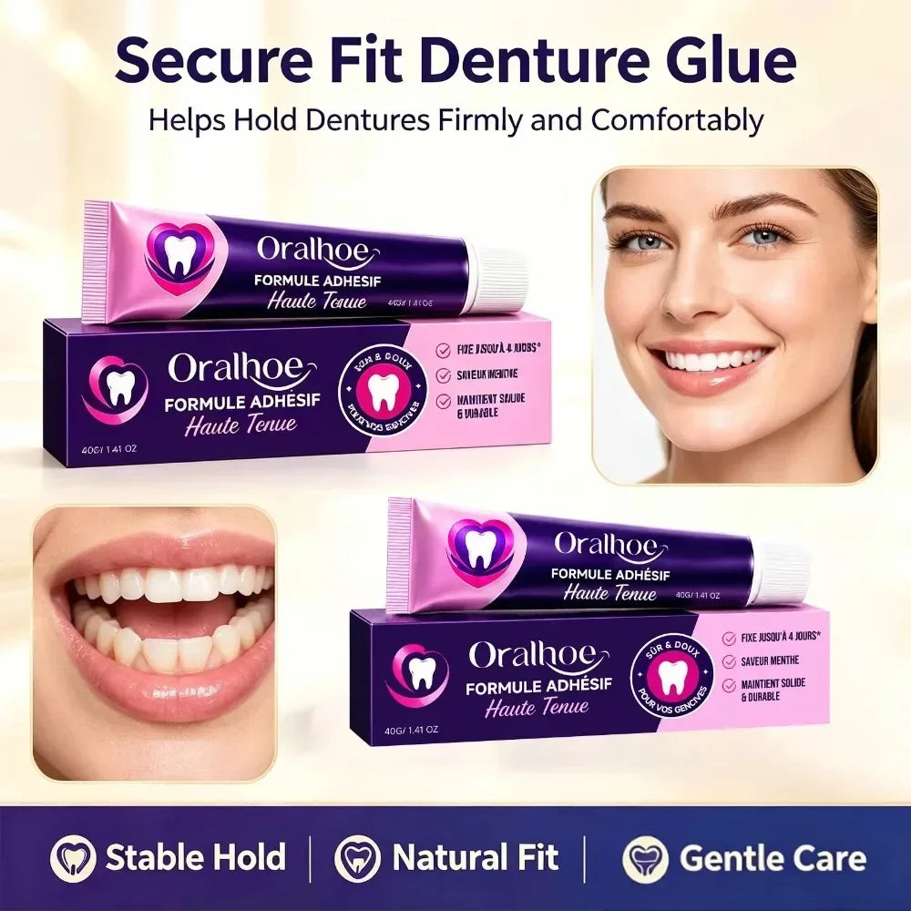 Denture Adhesive Gel and False Teeth Reline Cushion for Daily Dental Comfort