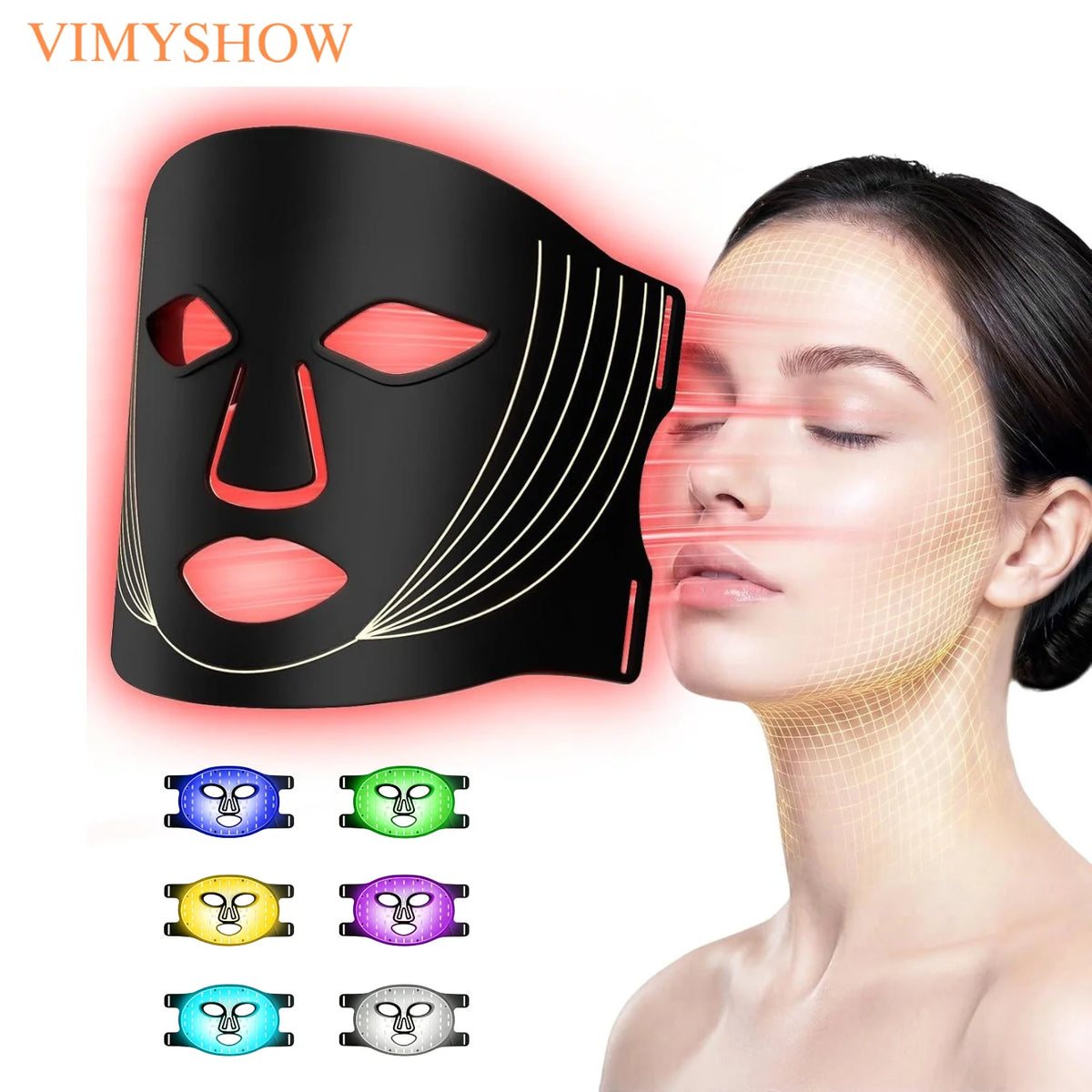 LED Face Mask and Light Therapy Device for Professional Skincare at Home Treatments