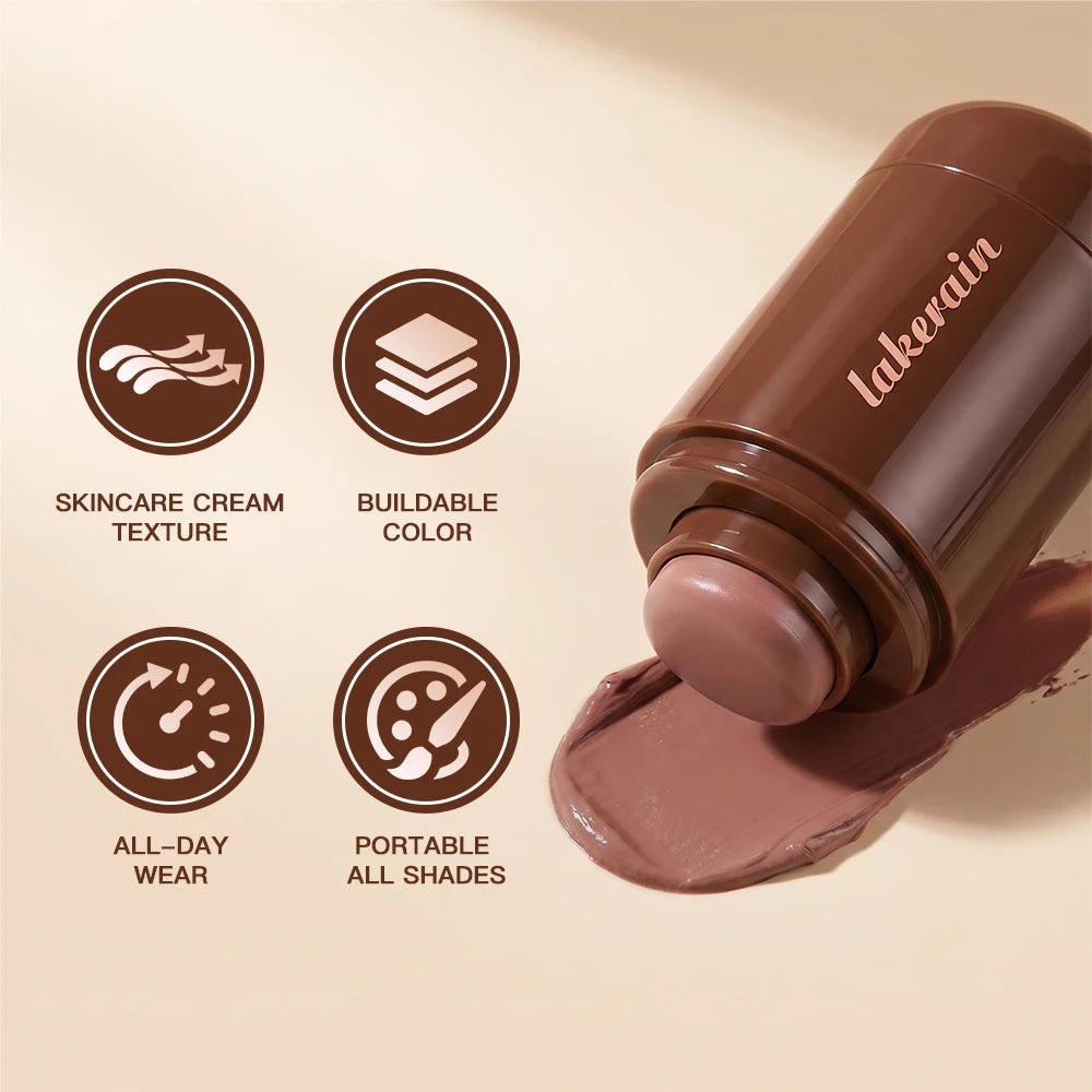 Cream Contour Stick and Bronzer Makeup for Daily Sculpting and Face Defining