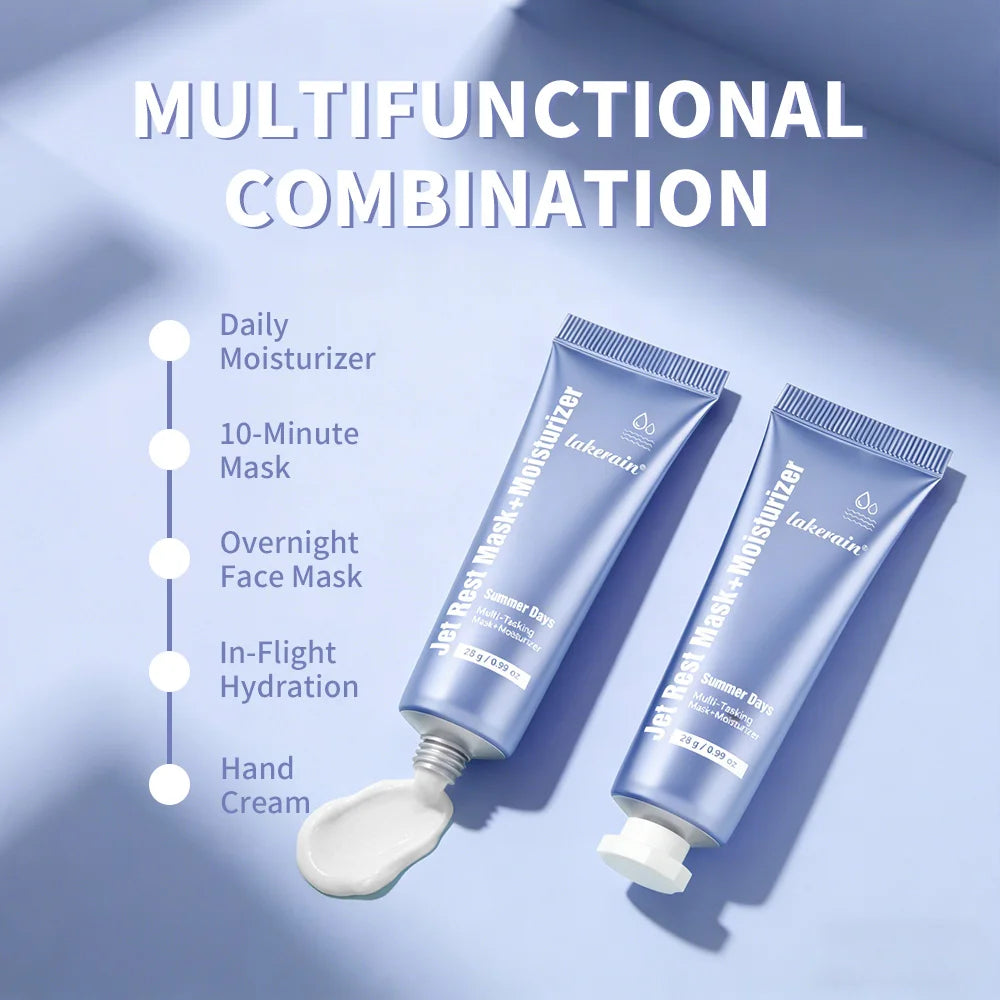Jet Rest Face Mask and Daily Moisturizer for Dry Skin and Travel Hydration
