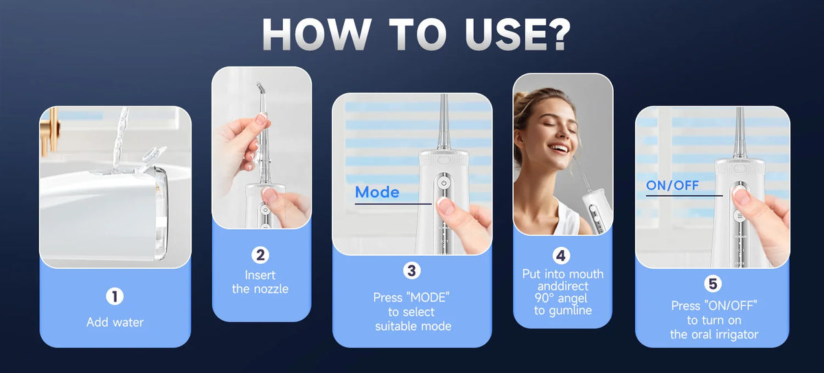 Electric Oral Irrigator and Water Flosser for Daily Dental Teeth Cleaning