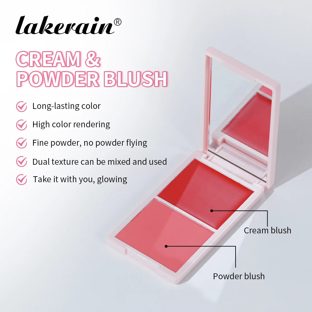 Cream and Powder Blush duo for a flawless long lasting natural makeup glow