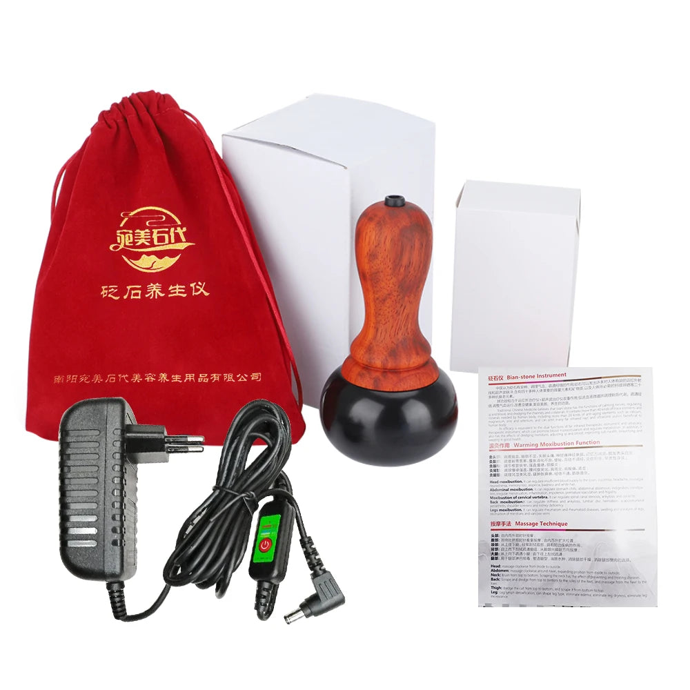 Electric Gua Sha Massager and Hot Stone Tool for Muscle Relief and Body Therapy