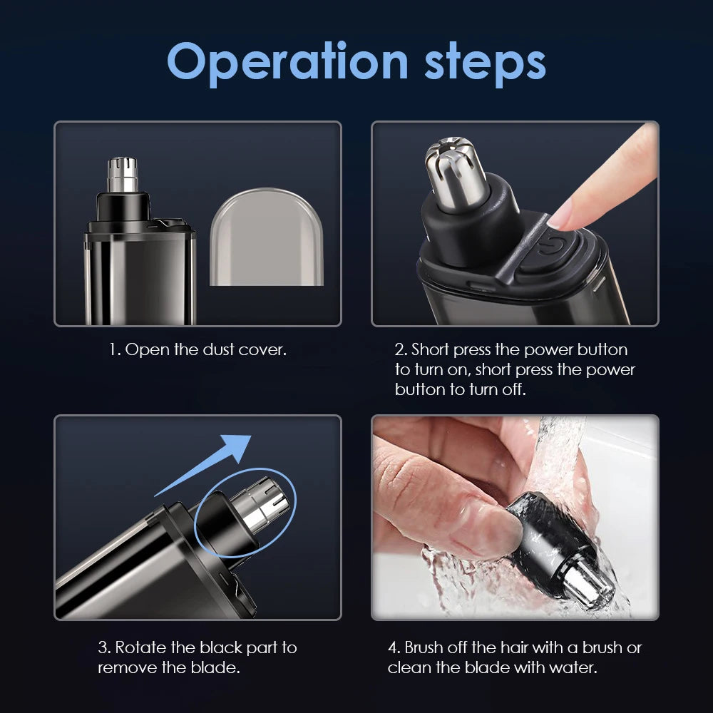 Electric Nose Hair Trimmer and Ear Grooming Tool for Painless Daily Care
