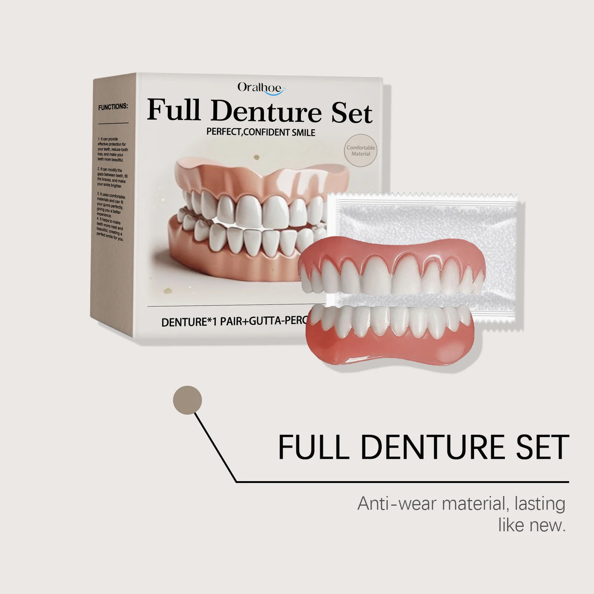 Silicone Denture Set and Temporary Teeth Repair Kit for a Brighter Smile