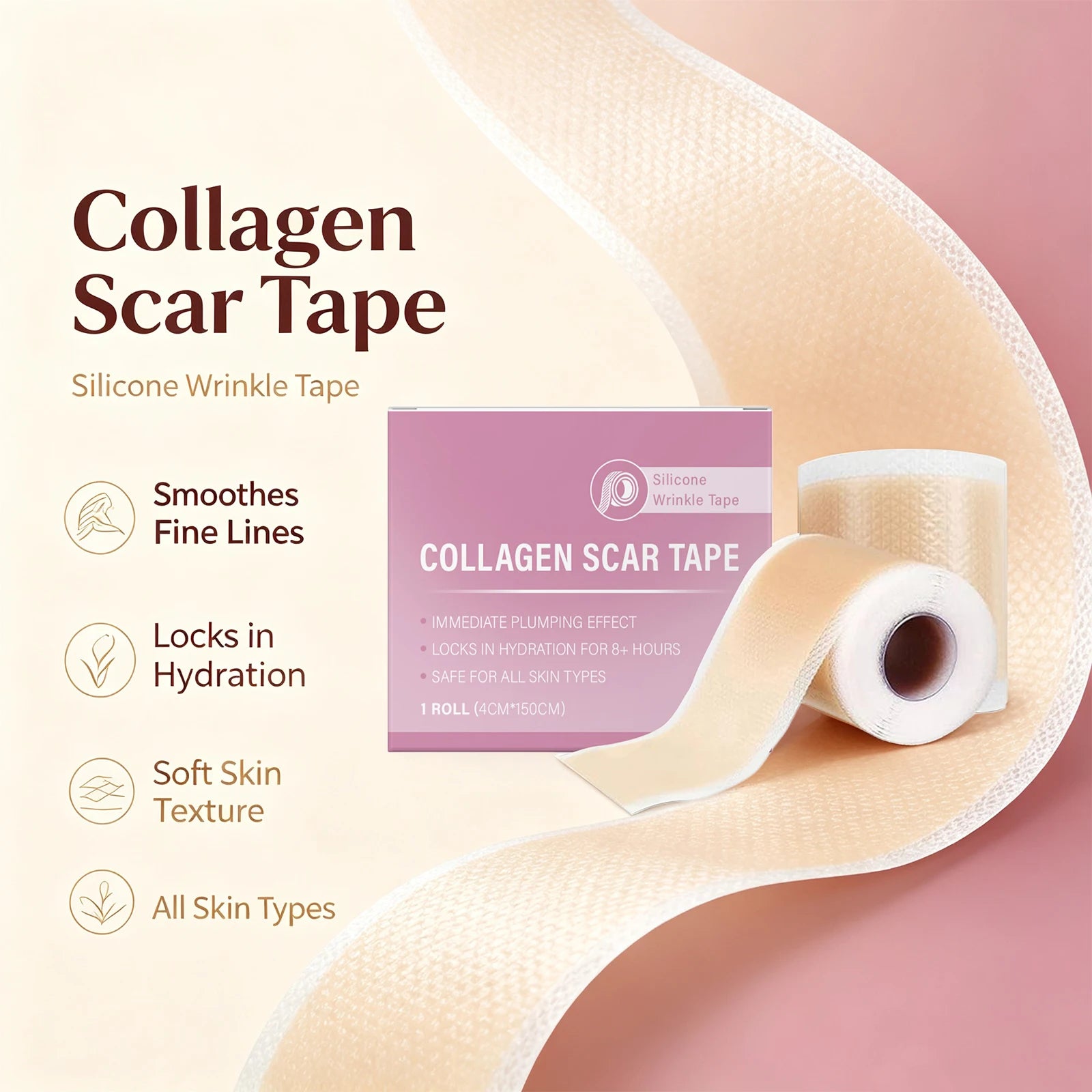 Silicone Collagen Scar Tape and Wrinkle Patch for Smoother Skin and Better Texture - 1