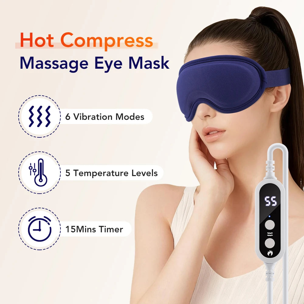 Electric Eye Massager and Heated Sleep Mask for Deep Relaxation and Travel - 7