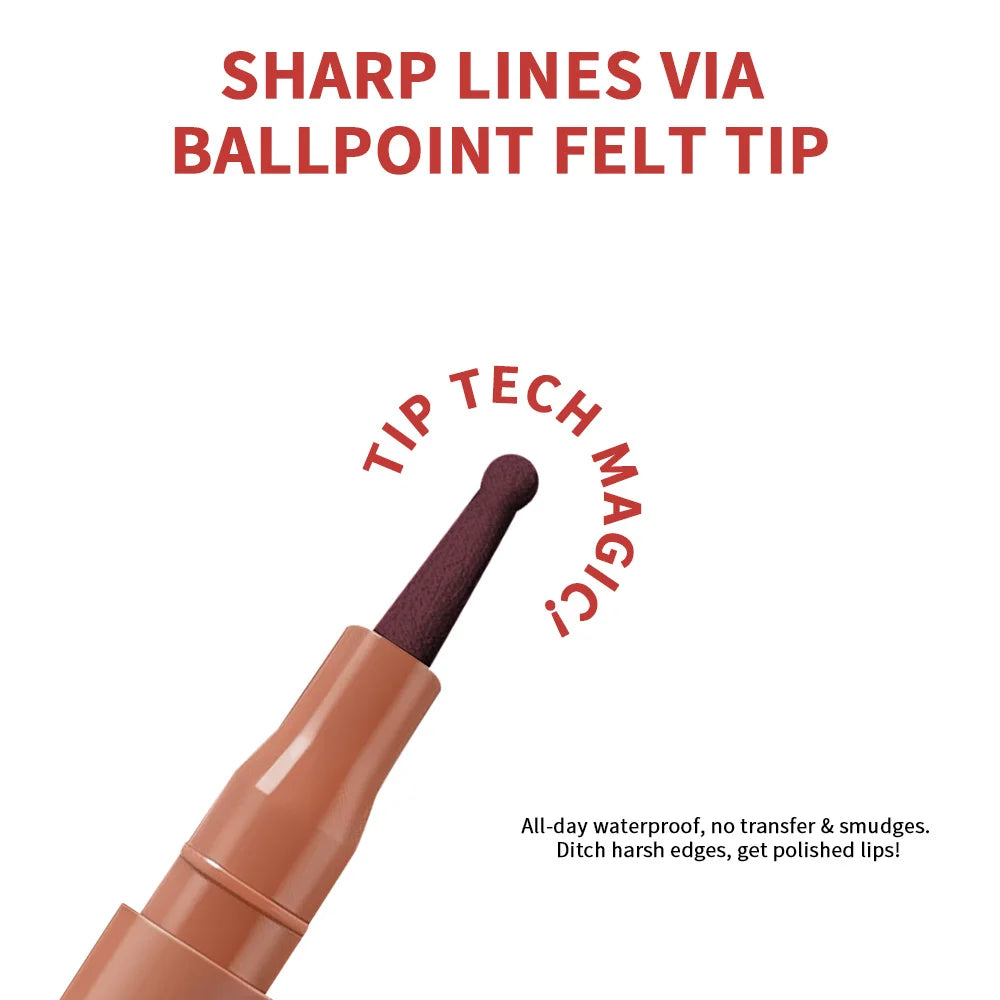 Lip Liner Stain and Waterproof Lip Contour Pen for Precise Long Lasting Makeup - 4