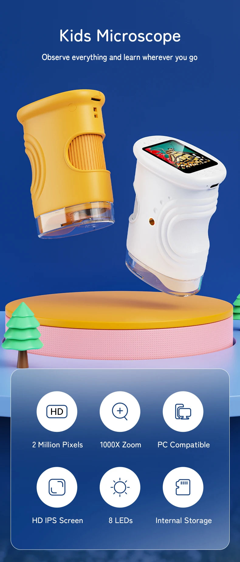 Handheld Microscope and Digital Science Toy for Kids Exploring Nature and Learning