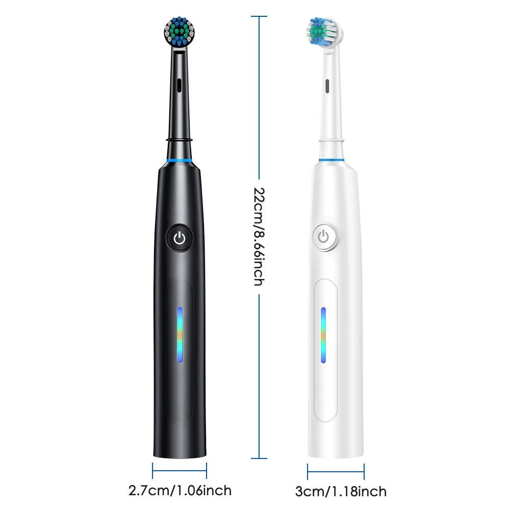 Rotating Electric Toothbrush and Rechargeable Dental Cleaner for Adults