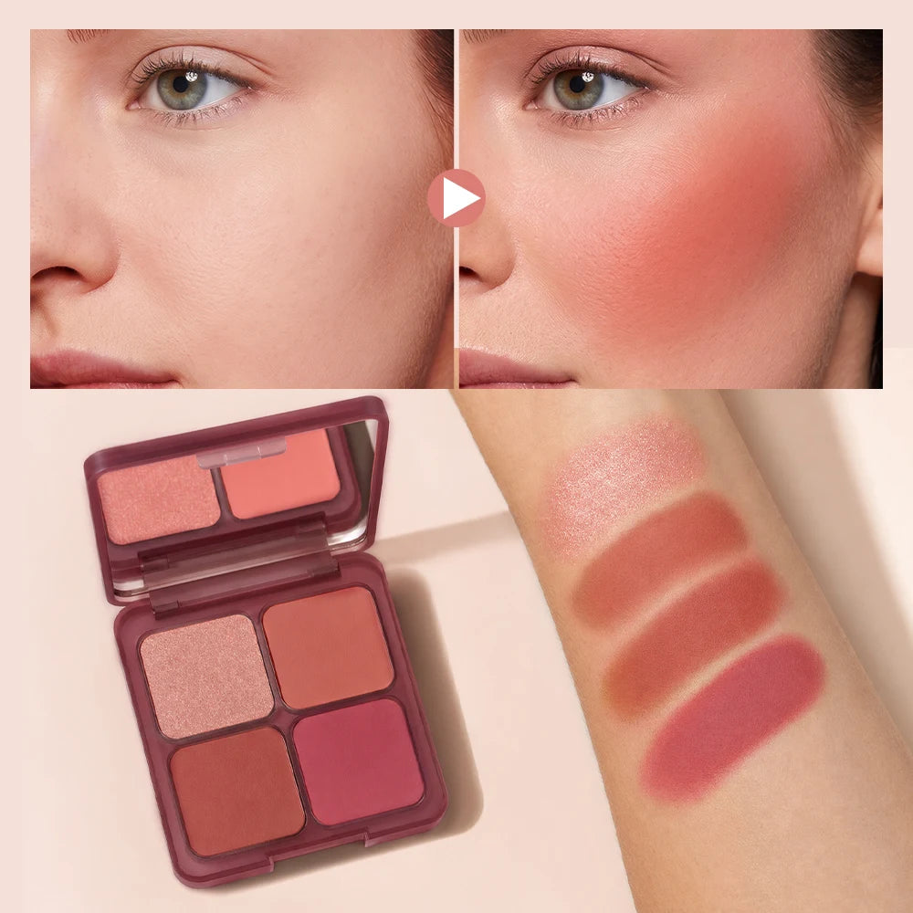 Blur Filter Blush Palette and Cheek Makeup Kit for a Natural Flushed Look - 6