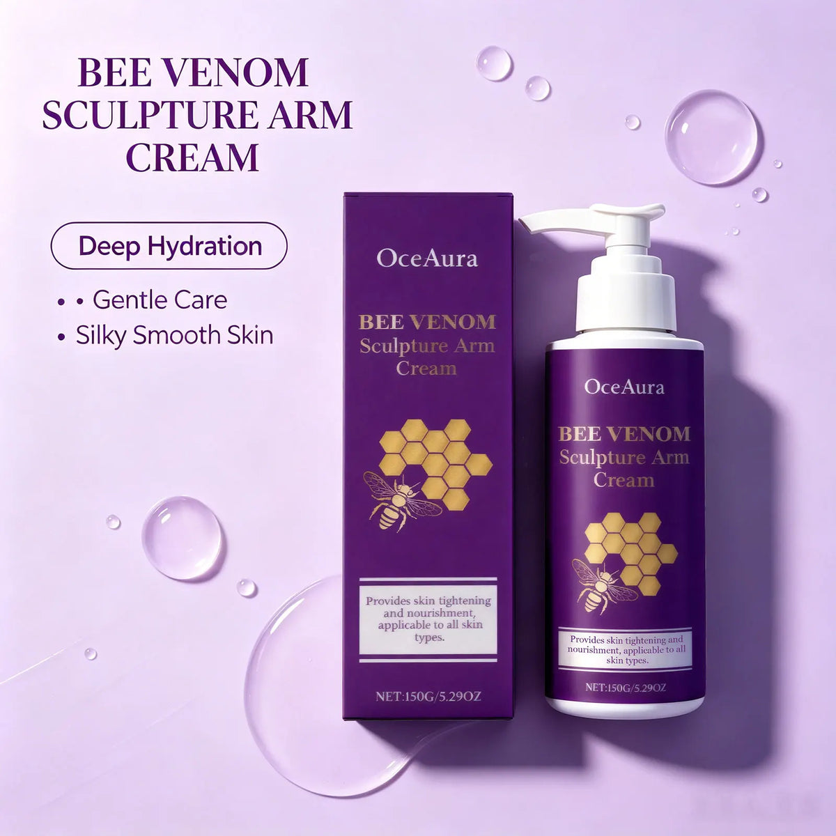 Bee Venom Arm Cream and Firming Lotion for Toned Arms and Smooth Hydrated Skin