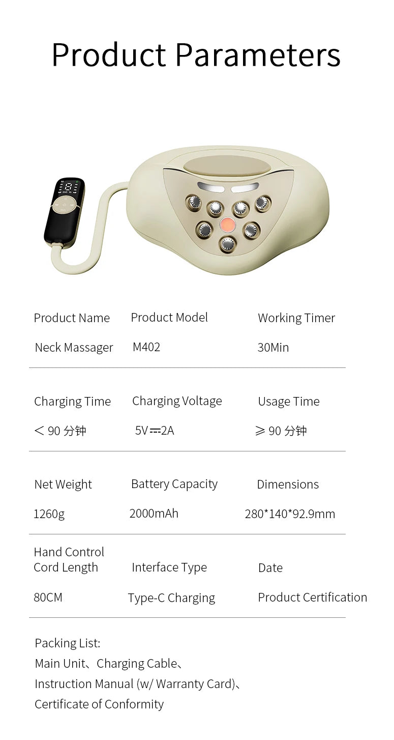 Neck Massager Pillow and Traction Device for Home Office and Travel Relaxation - 16