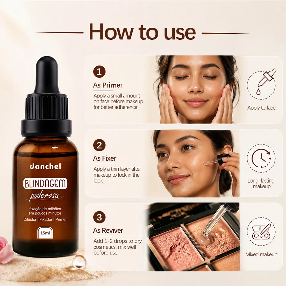 Makeup Primer and Face Fixer Serum for Long Lasting Waterproof Foundation Application