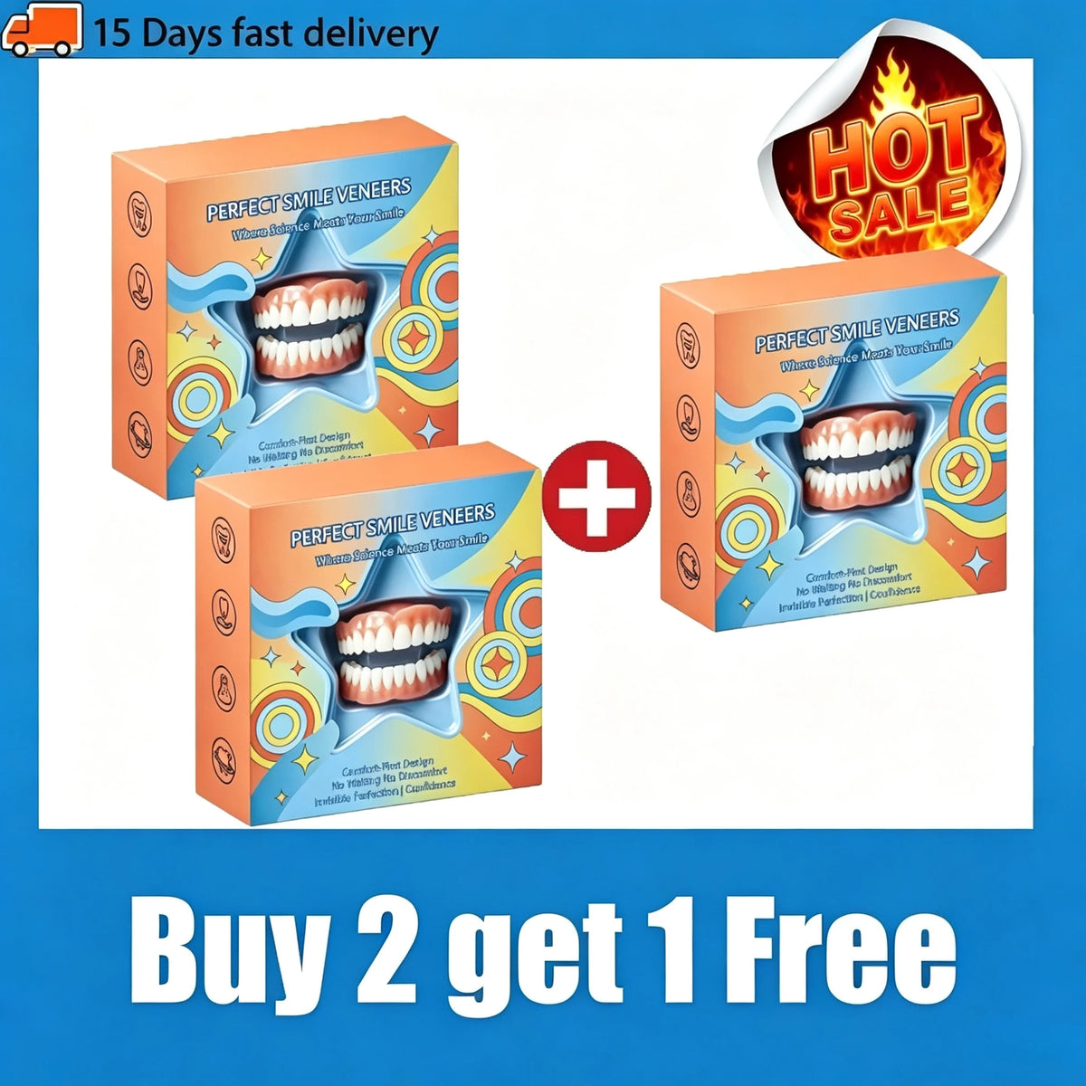 Cosmetic Fake Teeth and Denture Adhesive Kit for Natural Smile Transformation