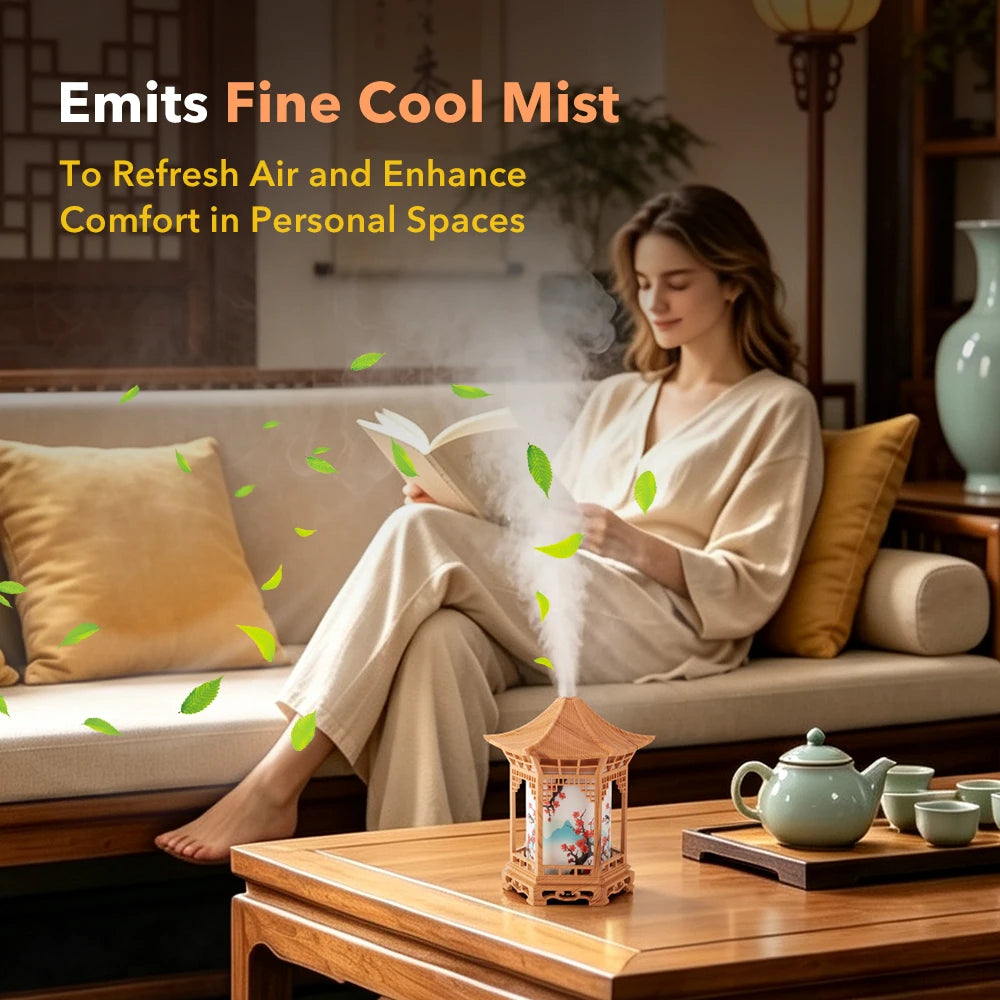 Pavilion Humidifier and Essential Oil Diffuser for Home Office and Bedroom Decor