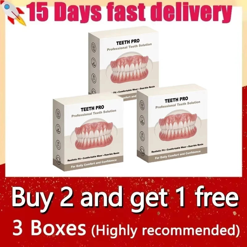Silicone Dentures and Realistic False Teeth for Comfortable Daily Smile Support - 15