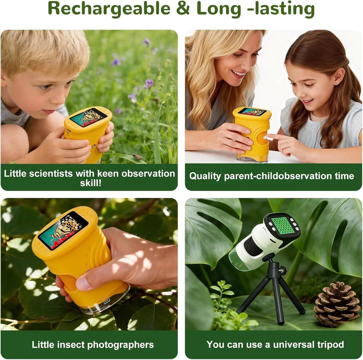 Handheld Microscope and Digital Science Toy for Kids Exploring Nature and Learning