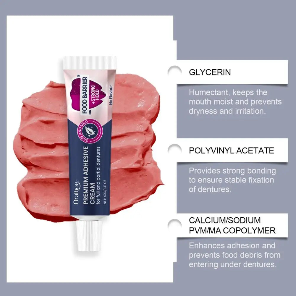 Denture Adhesive Cream and Secure Fix Glue for Full and Partial Denture Wearers - 4
