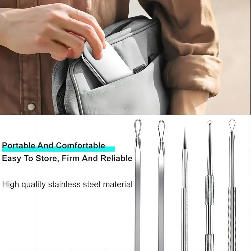 Blackhead Remover Kit and Pimple Popper Tools for Clear Facial Skin Care