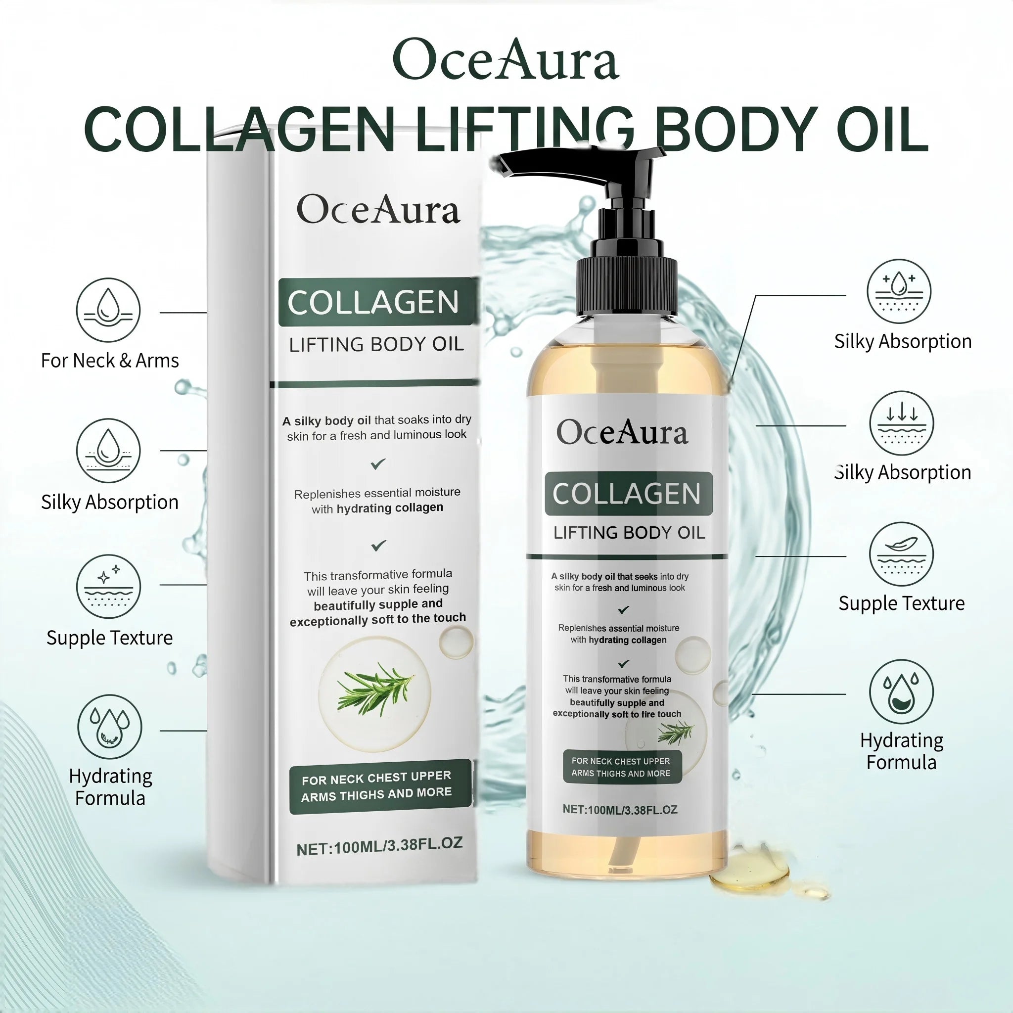 Collagen Body Firming Massage Oil and Tightening Skin Serum for Daily Body Care - 6
