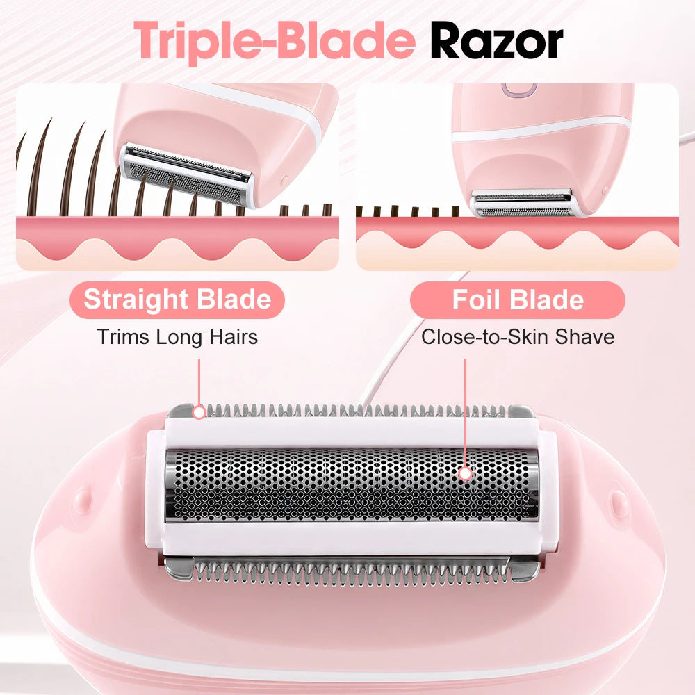 Electric Foil Shaver and Portable Hair Trimmer for Smooth Full Body Grooming