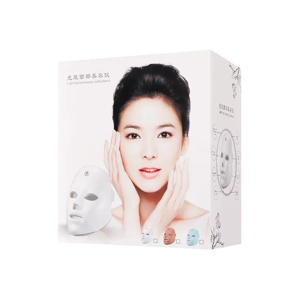 Rechargeable Facial LED Mask and Photon Beauty Device for Skin Rejuvenation at Home
