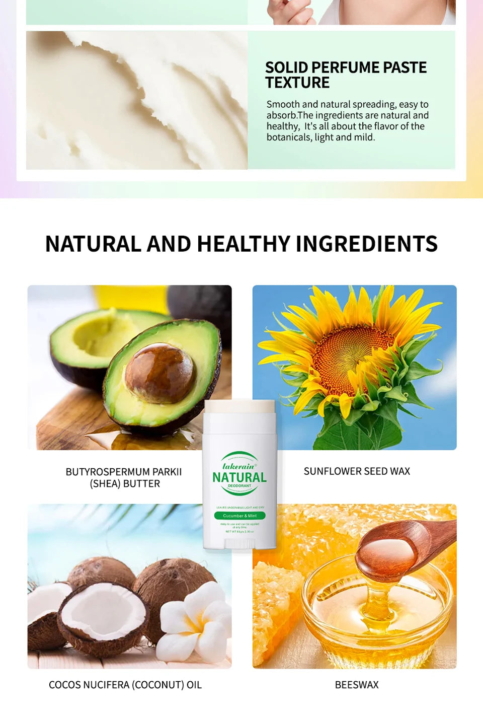 Solid Deodorant Stick and Natural Underarm Balm for Freshness All Day Long